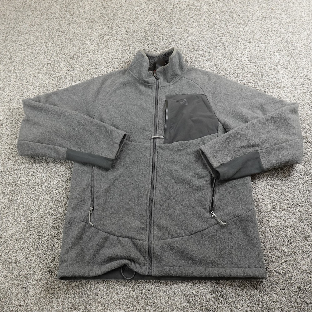 North Face Jacket Mens L Gray Chimborazo Fleece Full Zip Coat Hiking Outdoor